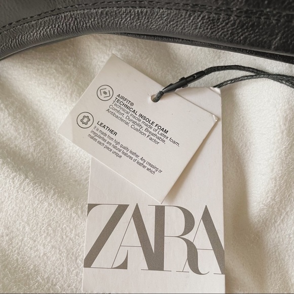ZARA Back Zip Leather Heeled Ankle Boots - Picture 12 of 12